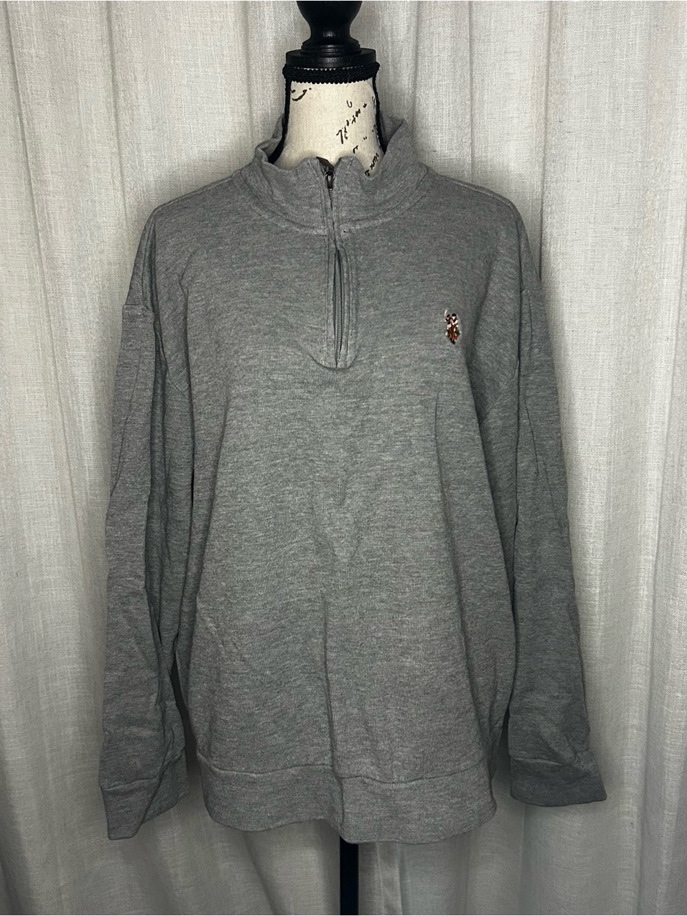 U.S Polo Assn. 2XL Men's Gray Quarter-Zip